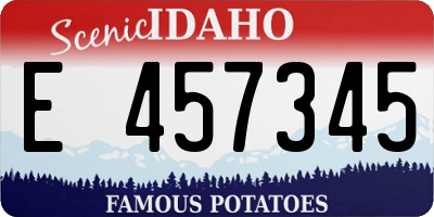 ID license plate E457345