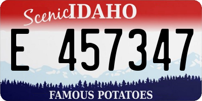 ID license plate E457347