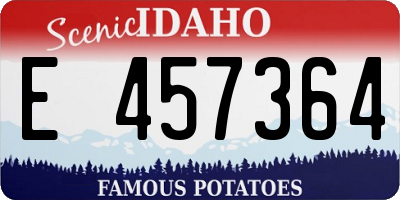 ID license plate E457364