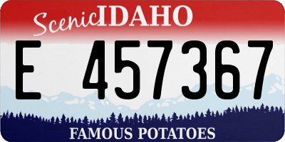 ID license plate E457367