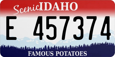 ID license plate E457374