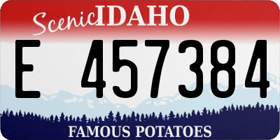 ID license plate E457384