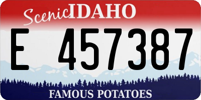 ID license plate E457387