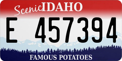 ID license plate E457394