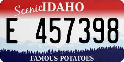 ID license plate E457398