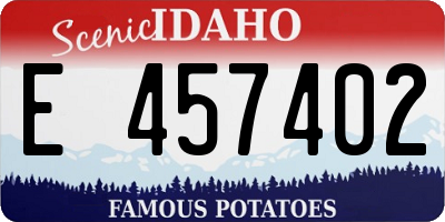 ID license plate E457402