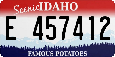 ID license plate E457412