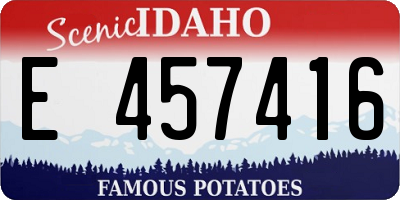 ID license plate E457416