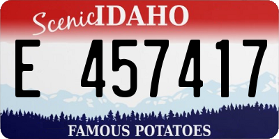 ID license plate E457417