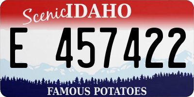 ID license plate E457422