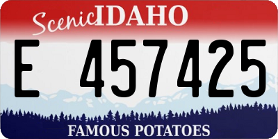 ID license plate E457425