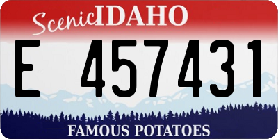 ID license plate E457431