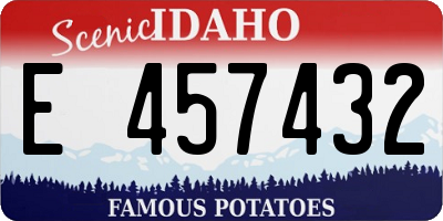 ID license plate E457432
