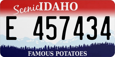 ID license plate E457434