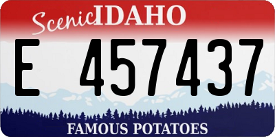 ID license plate E457437