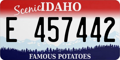 ID license plate E457442