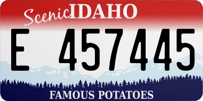 ID license plate E457445