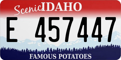 ID license plate E457447