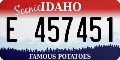 ID license plate E457451
