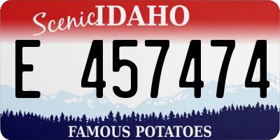 ID license plate E457474