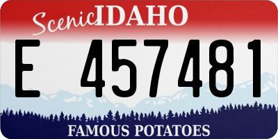 ID license plate E457481