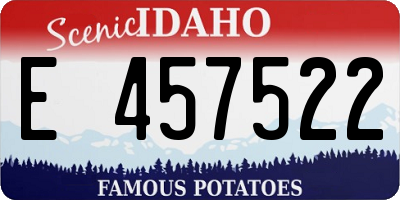 ID license plate E457522
