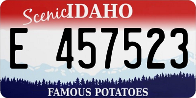 ID license plate E457523