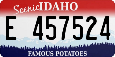 ID license plate E457524