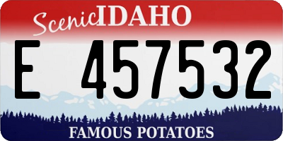 ID license plate E457532