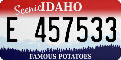 ID license plate E457533