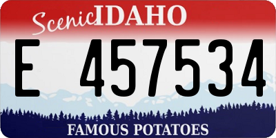 ID license plate E457534