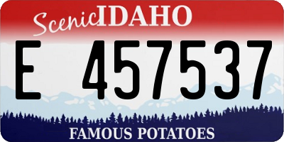 ID license plate E457537