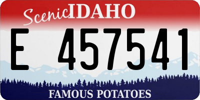 ID license plate E457541