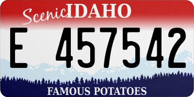 ID license plate E457542