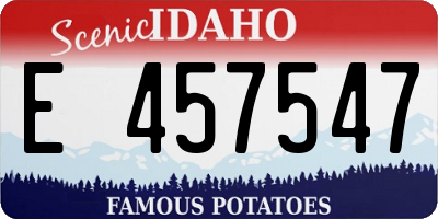 ID license plate E457547
