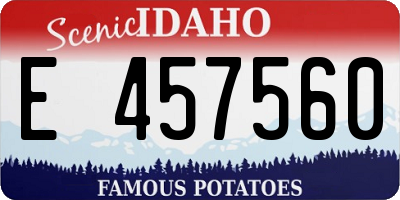 ID license plate E457560