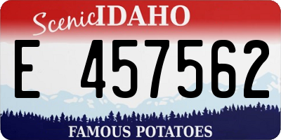 ID license plate E457562