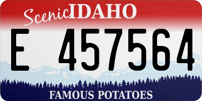 ID license plate E457564
