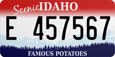ID license plate E457567