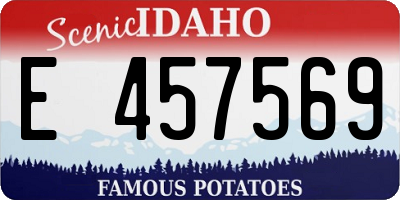 ID license plate E457569