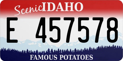 ID license plate E457578