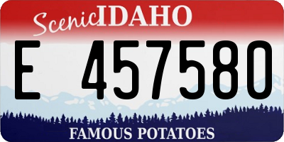 ID license plate E457580