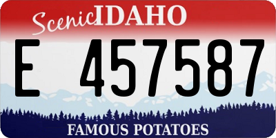 ID license plate E457587