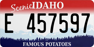 ID license plate E457597