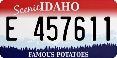 ID license plate E457611