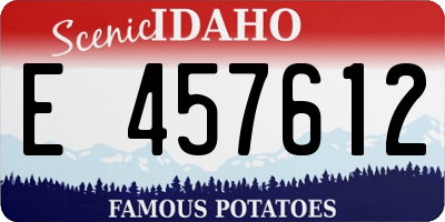 ID license plate E457612