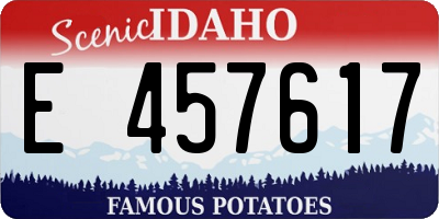 ID license plate E457617