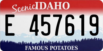 ID license plate E457619