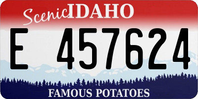 ID license plate E457624