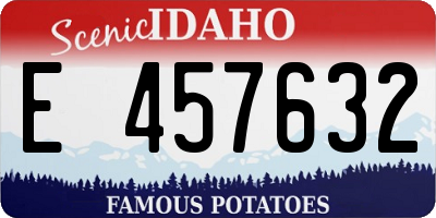 ID license plate E457632